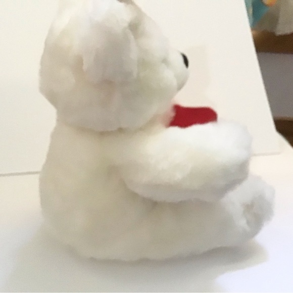 NWT Blockbuster video rare clean plush white stuffed teddy bear. Very cuddly - Picture 4 of 11